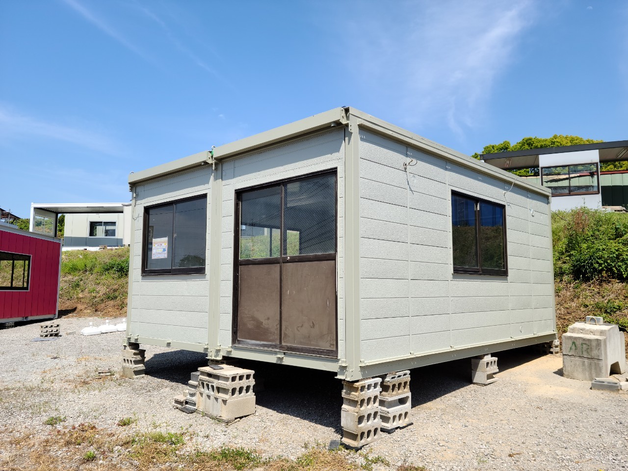 アウトレット ユニットハウス プレハブ 1棟限定 中古 ユニットハウス 8坪タイプ キッチン付 あっとハウス